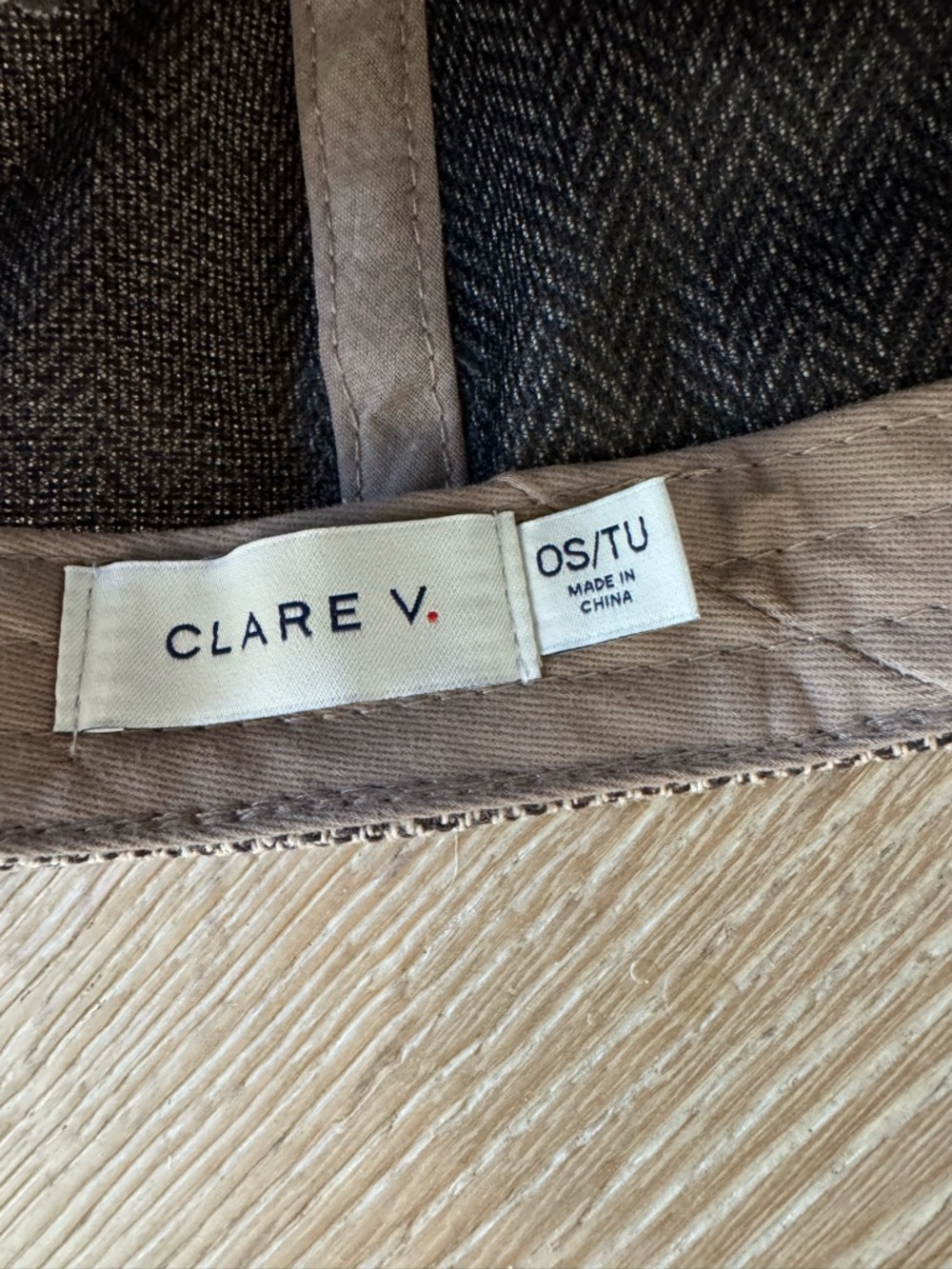 Clare V. Herringbone Baseball Cap with Red Embroidery - worn once - Picture 6 of 8